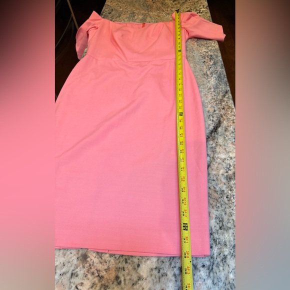 ✨ NWT Trina Turk Pink Puff Sleeve Sheath Dress | Size 6 | $378 Retail ✨.Lined - Picture 6 of 14